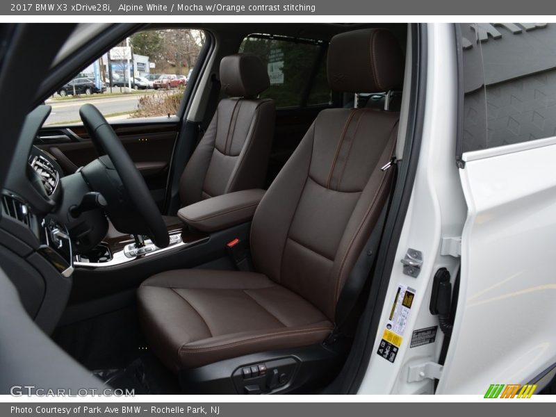 Alpine White / Mocha w/Orange contrast stitching 2017 BMW X3 xDrive28i