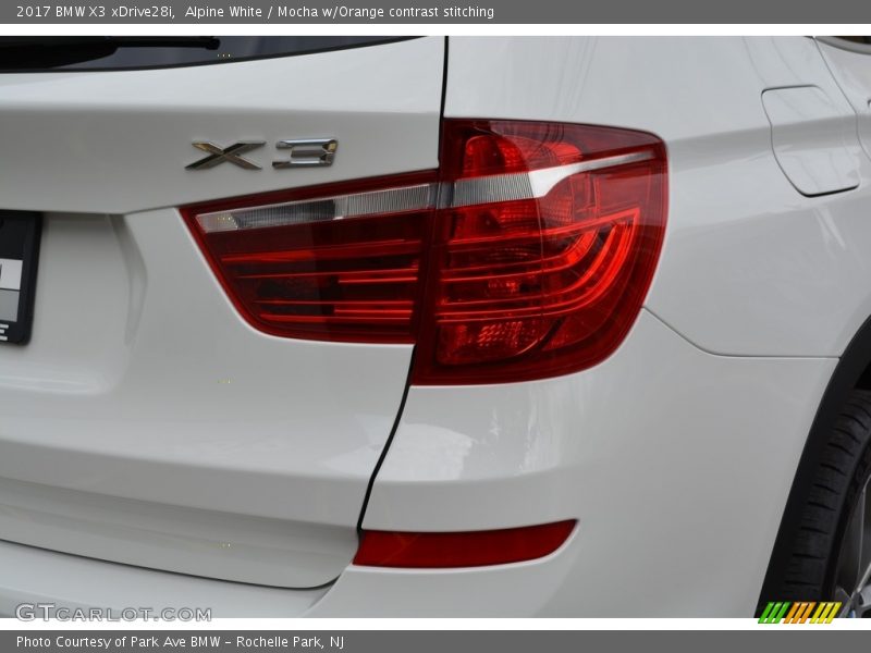 Alpine White / Mocha w/Orange contrast stitching 2017 BMW X3 xDrive28i