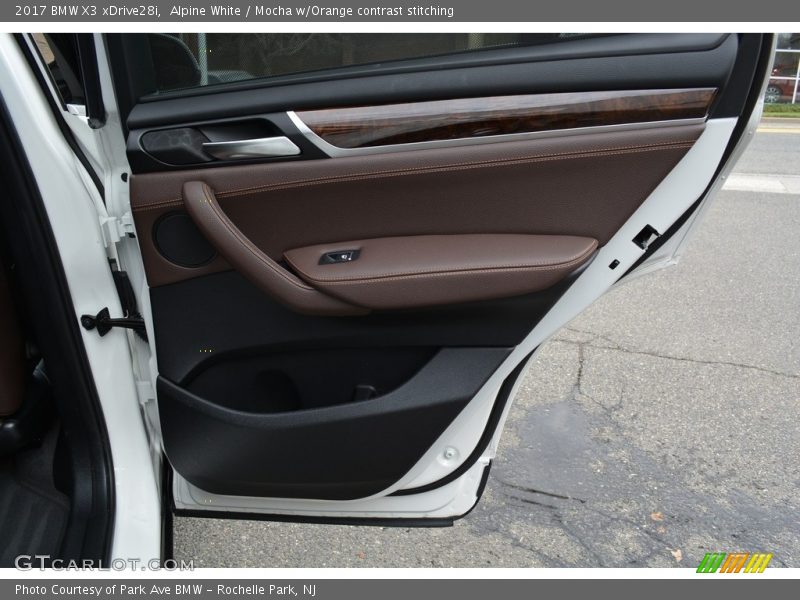 Alpine White / Mocha w/Orange contrast stitching 2017 BMW X3 xDrive28i