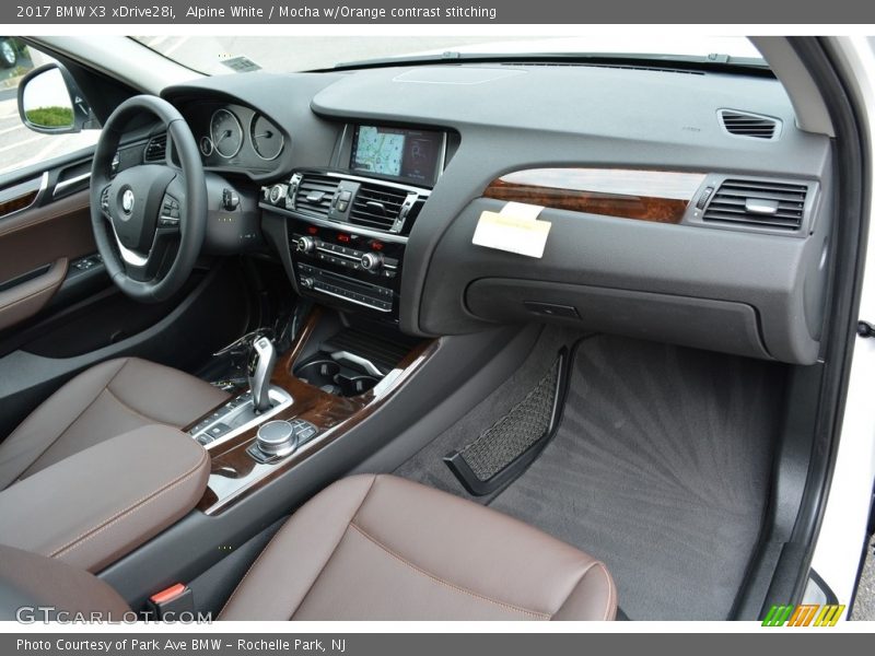 Alpine White / Mocha w/Orange contrast stitching 2017 BMW X3 xDrive28i