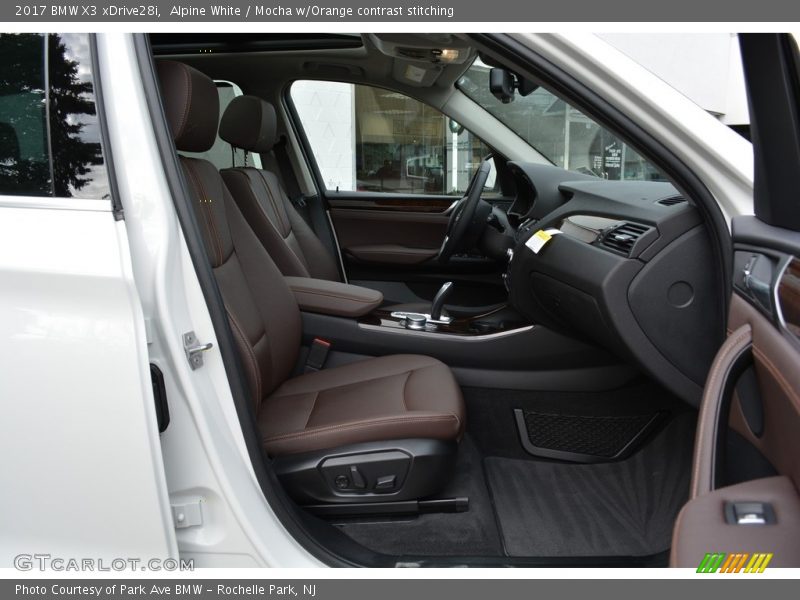 Alpine White / Mocha w/Orange contrast stitching 2017 BMW X3 xDrive28i