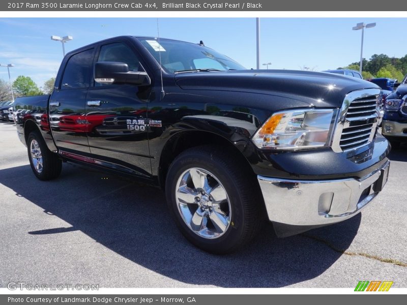 Brilliant Black Crystal Pearl / Black 2017 Ram 3500 Laramie Longhorn Crew Cab 4x4