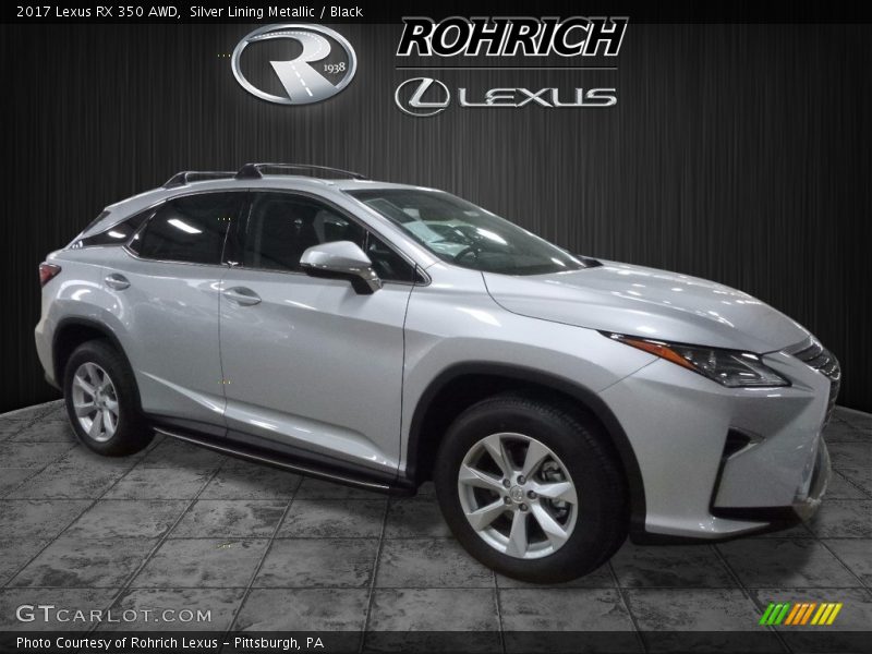Silver Lining Metallic / Black 2017 Lexus RX 350 AWD
