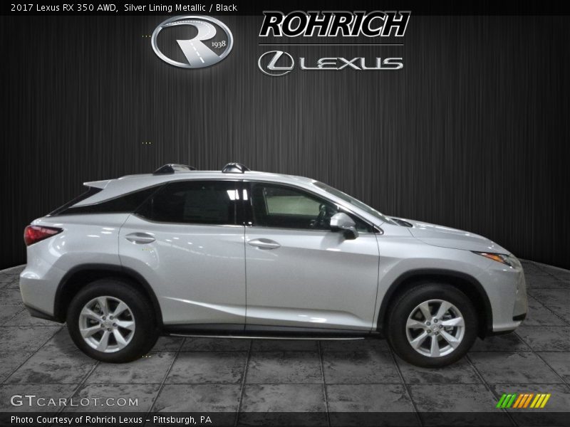 Silver Lining Metallic / Black 2017 Lexus RX 350 AWD