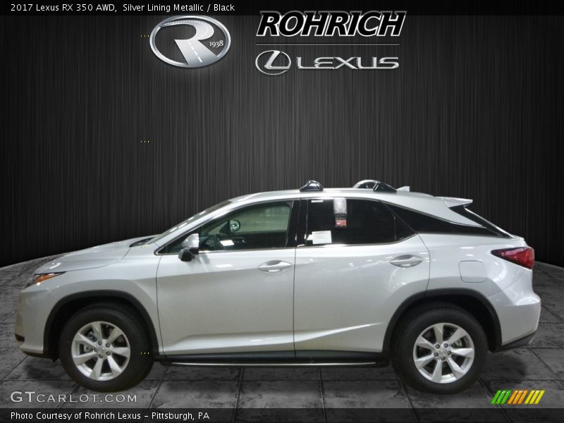 Silver Lining Metallic / Black 2017 Lexus RX 350 AWD