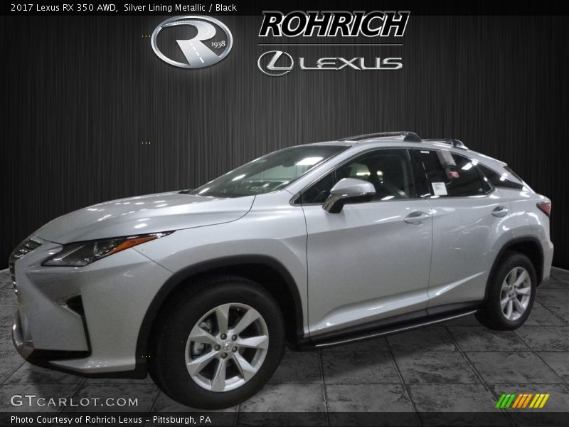 Silver Lining Metallic / Black 2017 Lexus RX 350 AWD