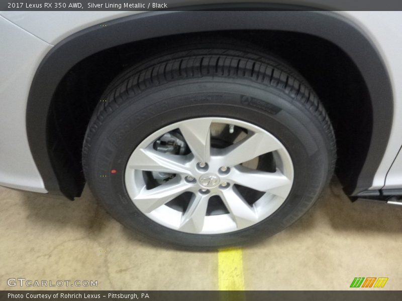 Silver Lining Metallic / Black 2017 Lexus RX 350 AWD