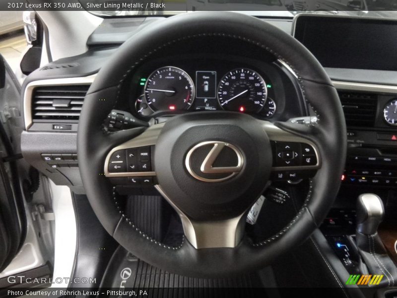 Silver Lining Metallic / Black 2017 Lexus RX 350 AWD