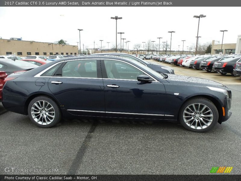 Dark Adriatic Blue Metallic / Light Platinum/Jet Black 2017 Cadillac CT6 3.6 Luxury AWD Sedan