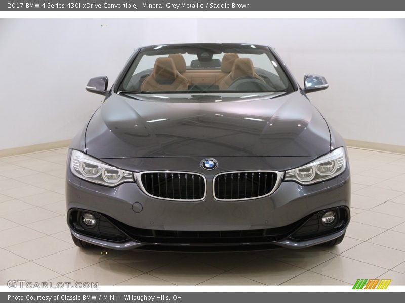 Mineral Grey Metallic / Saddle Brown 2017 BMW 4 Series 430i xDrive Convertible