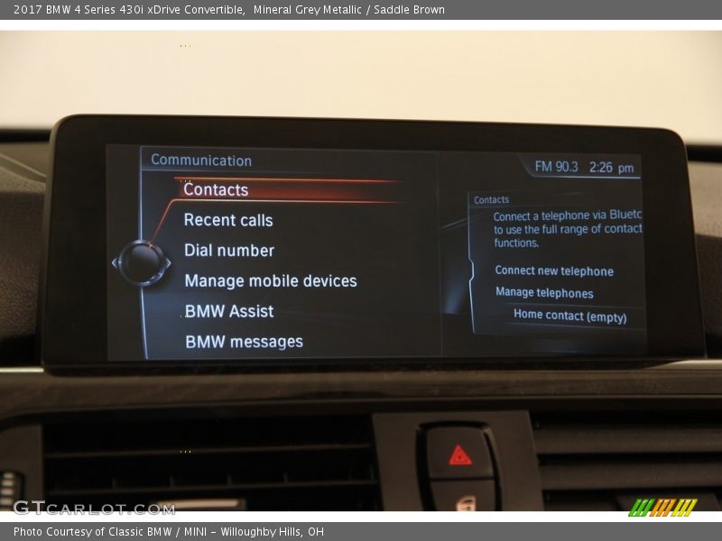 Mineral Grey Metallic / Saddle Brown 2017 BMW 4 Series 430i xDrive Convertible