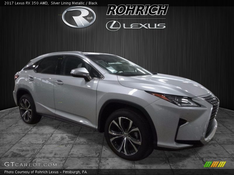 Silver Lining Metallic / Black 2017 Lexus RX 350 AWD