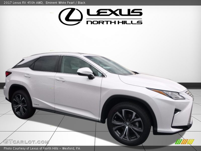 Eminent White Pearl / Black 2017 Lexus RX 450h AWD