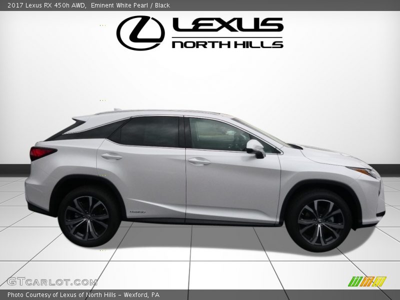 Eminent White Pearl / Black 2017 Lexus RX 450h AWD