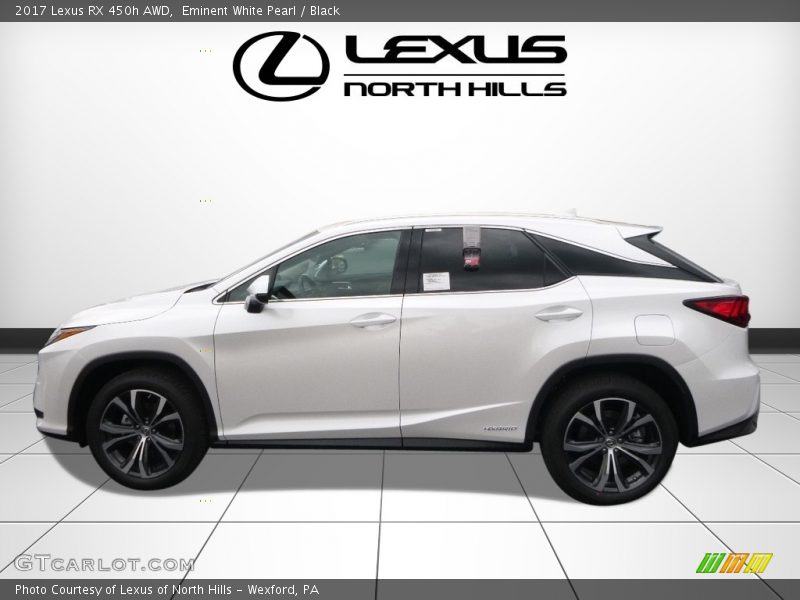 Eminent White Pearl / Black 2017 Lexus RX 450h AWD