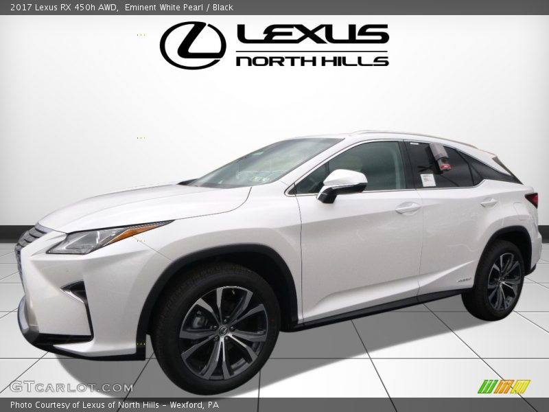 Eminent White Pearl / Black 2017 Lexus RX 450h AWD