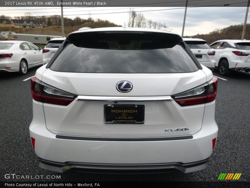 Eminent White Pearl / Black 2017 Lexus RX 450h AWD