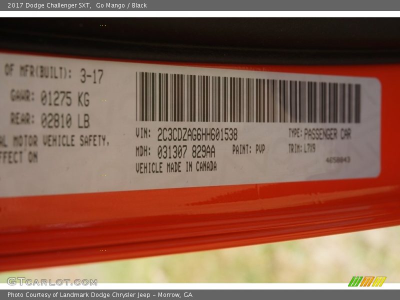 Go Mango / Black 2017 Dodge Challenger SXT