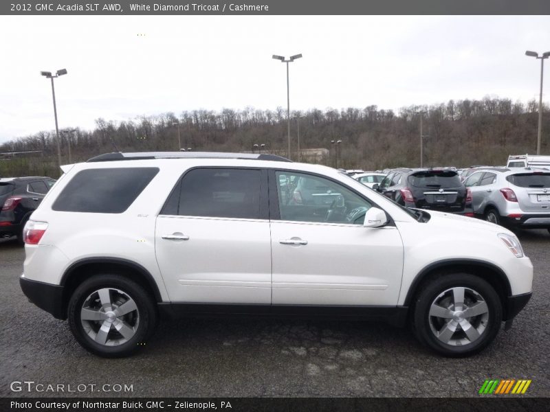 White Diamond Tricoat / Cashmere 2012 GMC Acadia SLT AWD