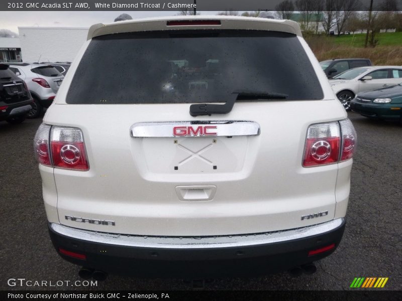 White Diamond Tricoat / Cashmere 2012 GMC Acadia SLT AWD