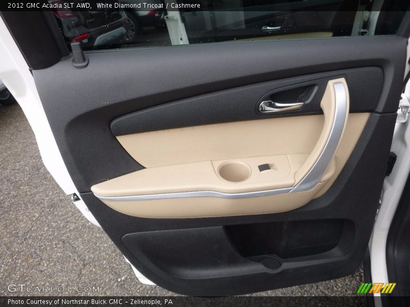 White Diamond Tricoat / Cashmere 2012 GMC Acadia SLT AWD