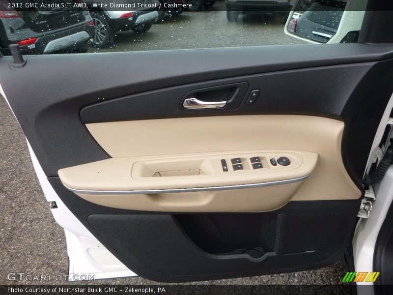 White Diamond Tricoat / Cashmere 2012 GMC Acadia SLT AWD