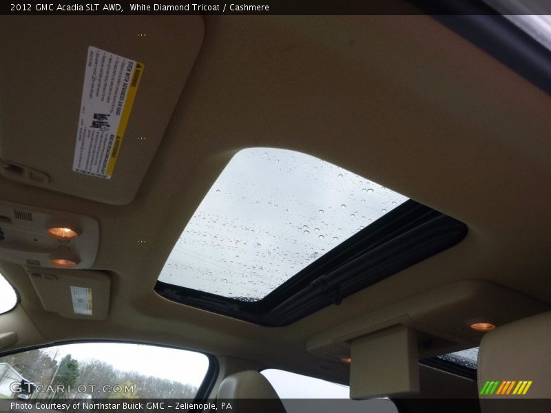 White Diamond Tricoat / Cashmere 2012 GMC Acadia SLT AWD
