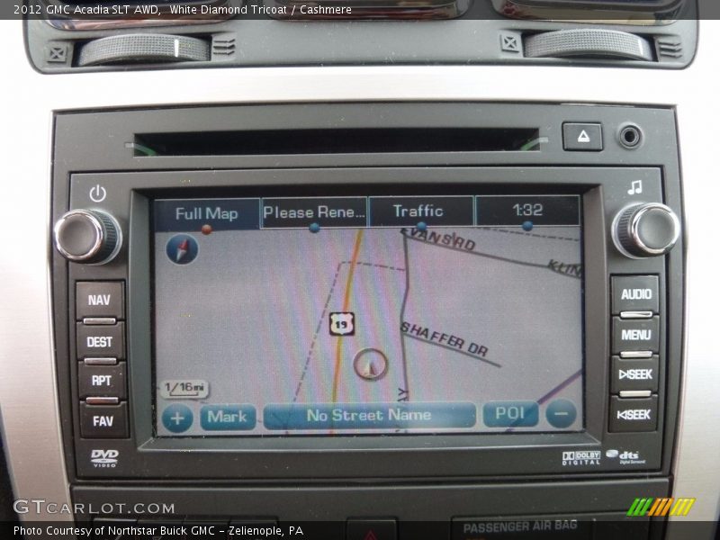 White Diamond Tricoat / Cashmere 2012 GMC Acadia SLT AWD