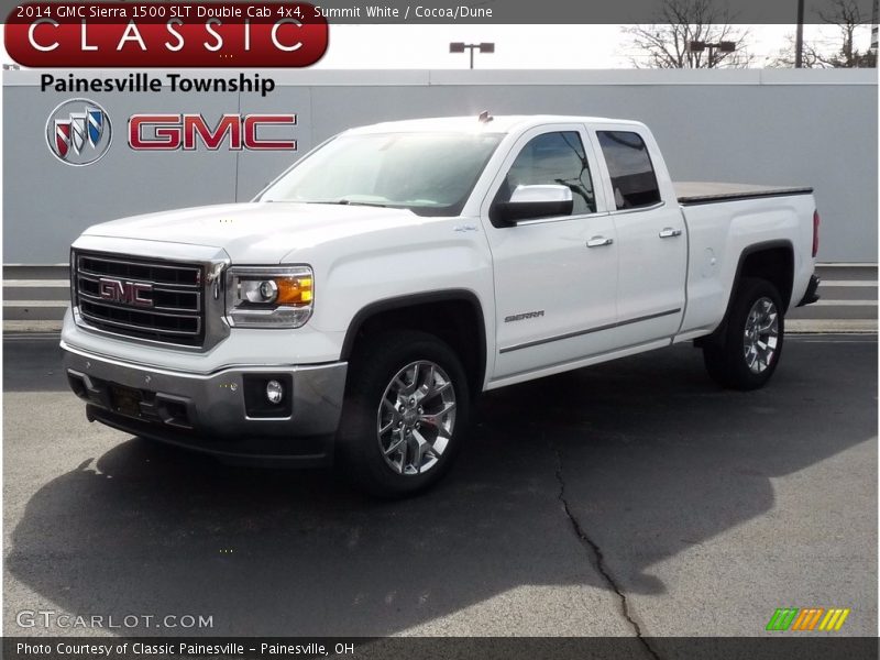 Summit White / Cocoa/Dune 2014 GMC Sierra 1500 SLT Double Cab 4x4