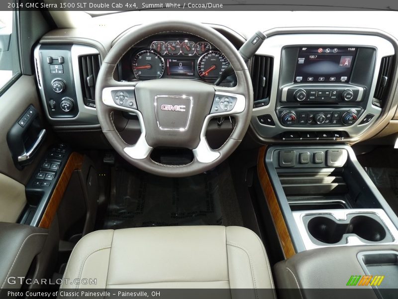 Summit White / Cocoa/Dune 2014 GMC Sierra 1500 SLT Double Cab 4x4
