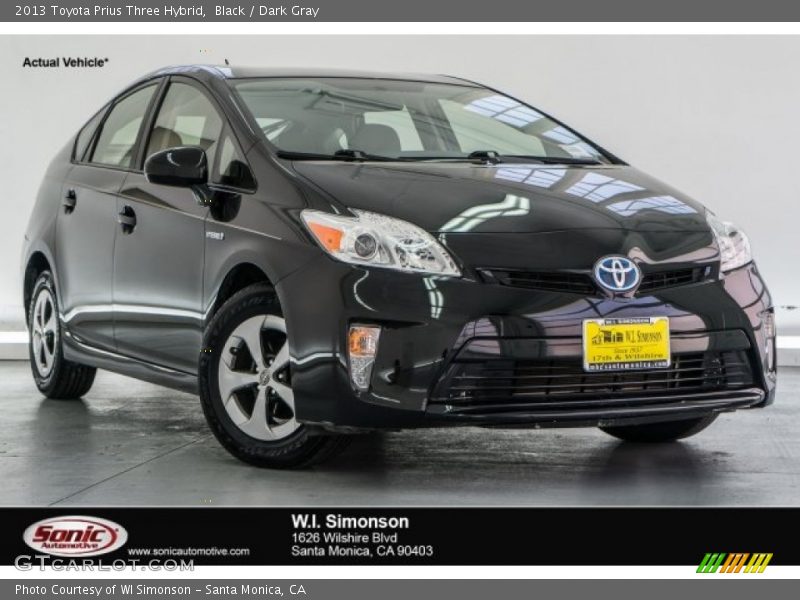 Black / Dark Gray 2013 Toyota Prius Three Hybrid