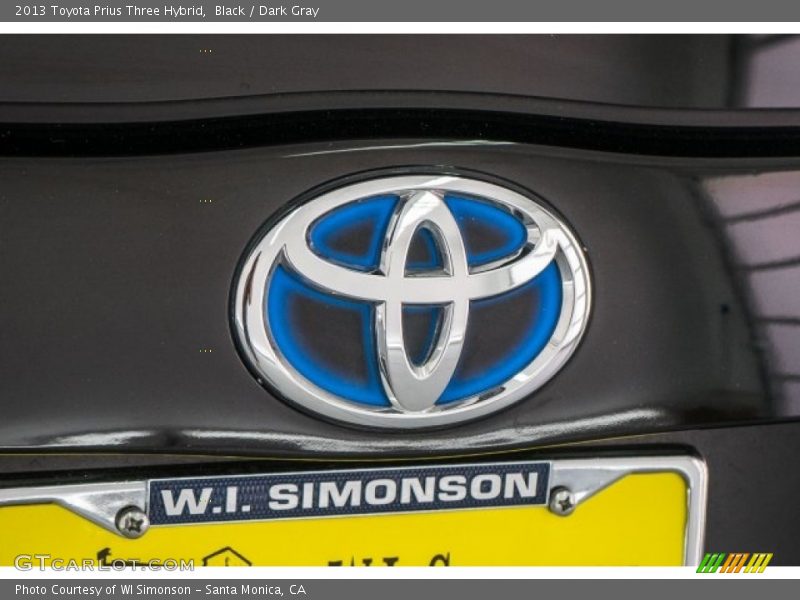 Black / Dark Gray 2013 Toyota Prius Three Hybrid