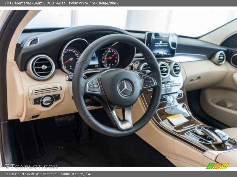Polar White / Silk Beige/Black 2017 Mercedes-Benz C 300 Sedan