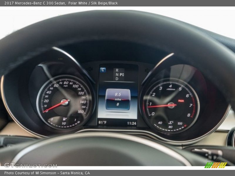 Polar White / Silk Beige/Black 2017 Mercedes-Benz C 300 Sedan