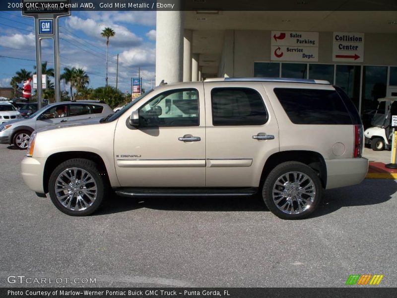 Gold Mist Metallic / Ebony 2008 GMC Yukon Denali AWD
