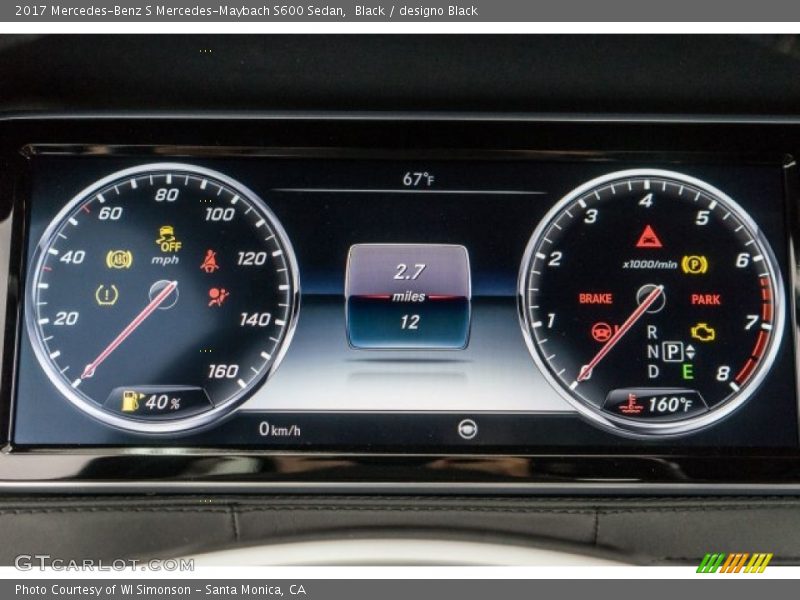  2017 S Mercedes-Maybach S600 Sedan Mercedes-Maybach S600 Sedan Gauges