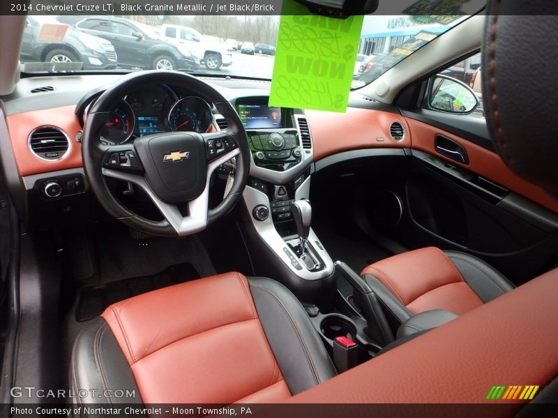 Black Granite Metallic / Jet Black/Brick 2014 Chevrolet Cruze LT