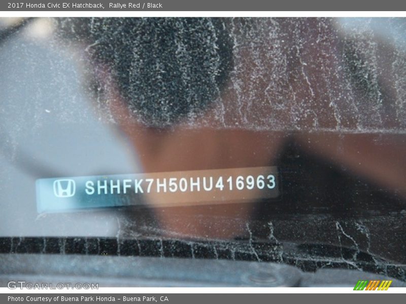 Rallye Red / Black 2017 Honda Civic EX Hatchback