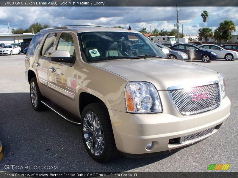 Gold Mist Metallic / Ebony 2008 GMC Yukon Denali AWD
