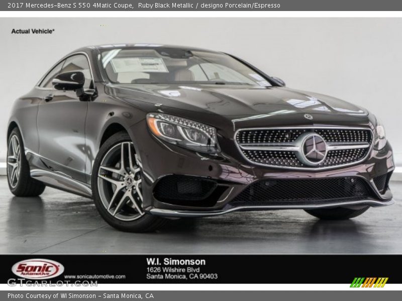 Ruby Black Metallic / designo Porcelain/Espresso 2017 Mercedes-Benz S 550 4Matic Coupe
