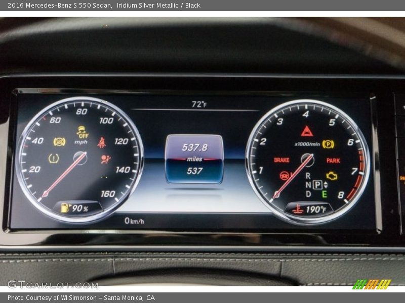 Iridium Silver Metallic / Black 2016 Mercedes-Benz S 550 Sedan