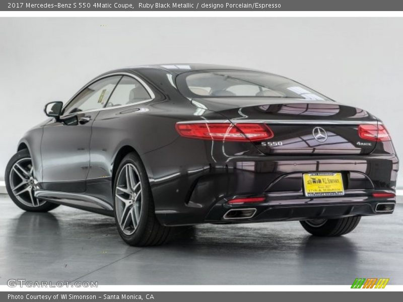 Ruby Black Metallic / designo Porcelain/Espresso 2017 Mercedes-Benz S 550 4Matic Coupe