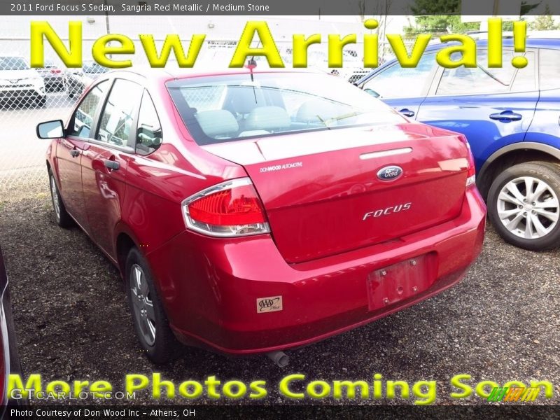 Sangria Red Metallic / Medium Stone 2011 Ford Focus S Sedan