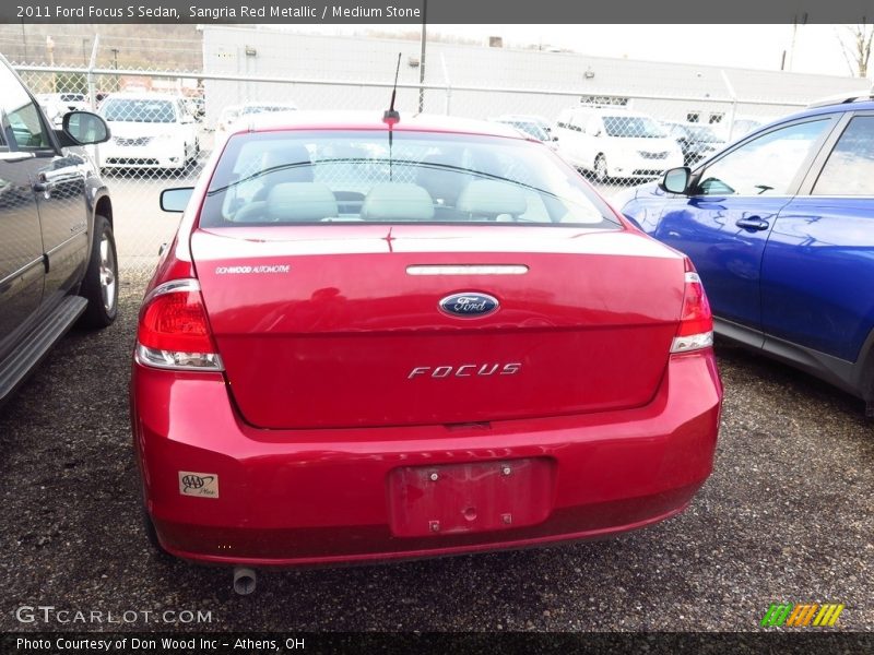 Sangria Red Metallic / Medium Stone 2011 Ford Focus S Sedan