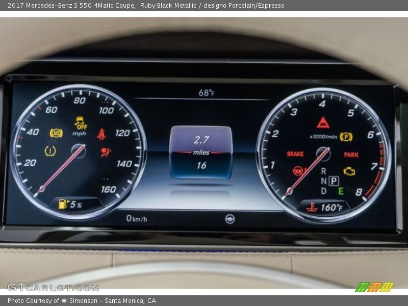  2017 S 550 4Matic Coupe 550 4Matic Coupe Gauges