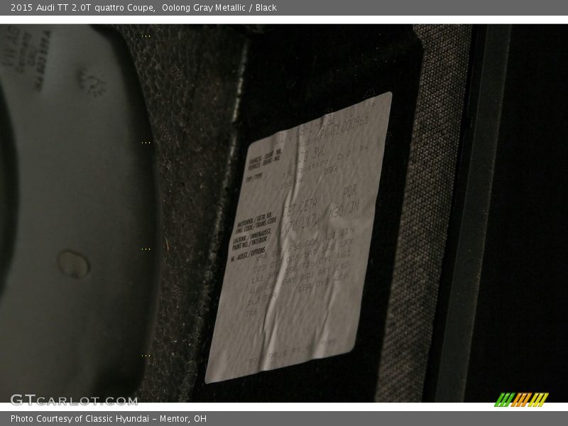 Oolong Gray Metallic / Black 2015 Audi TT 2.0T quattro Coupe