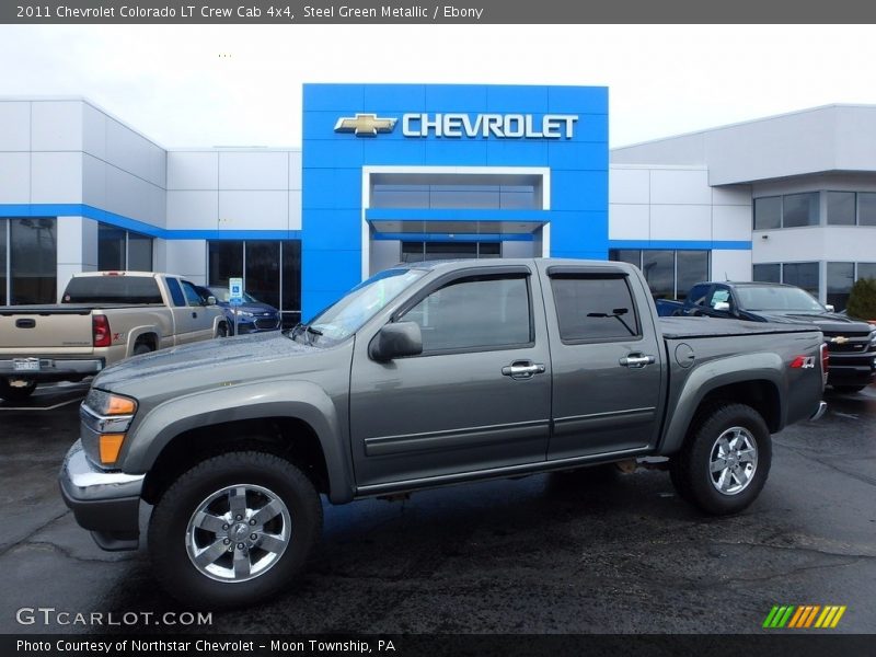 Steel Green Metallic / Ebony 2011 Chevrolet Colorado LT Crew Cab 4x4