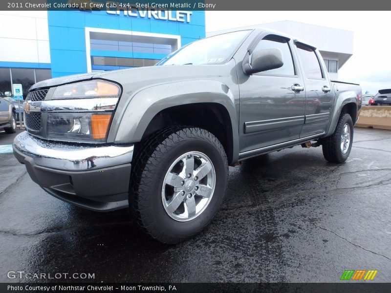 Steel Green Metallic / Ebony 2011 Chevrolet Colorado LT Crew Cab 4x4