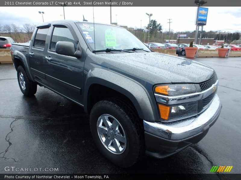 Steel Green Metallic / Ebony 2011 Chevrolet Colorado LT Crew Cab 4x4