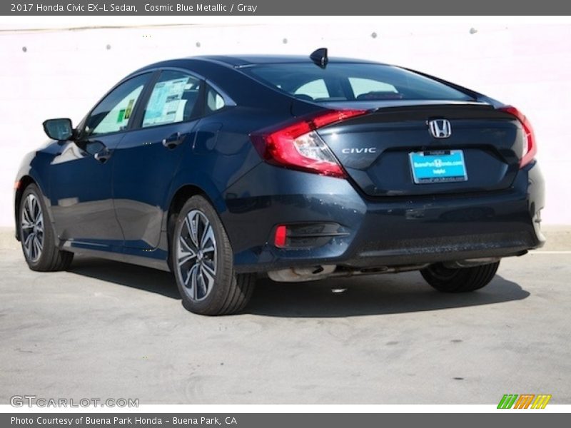 Cosmic Blue Metallic / Gray 2017 Honda Civic EX-L Sedan